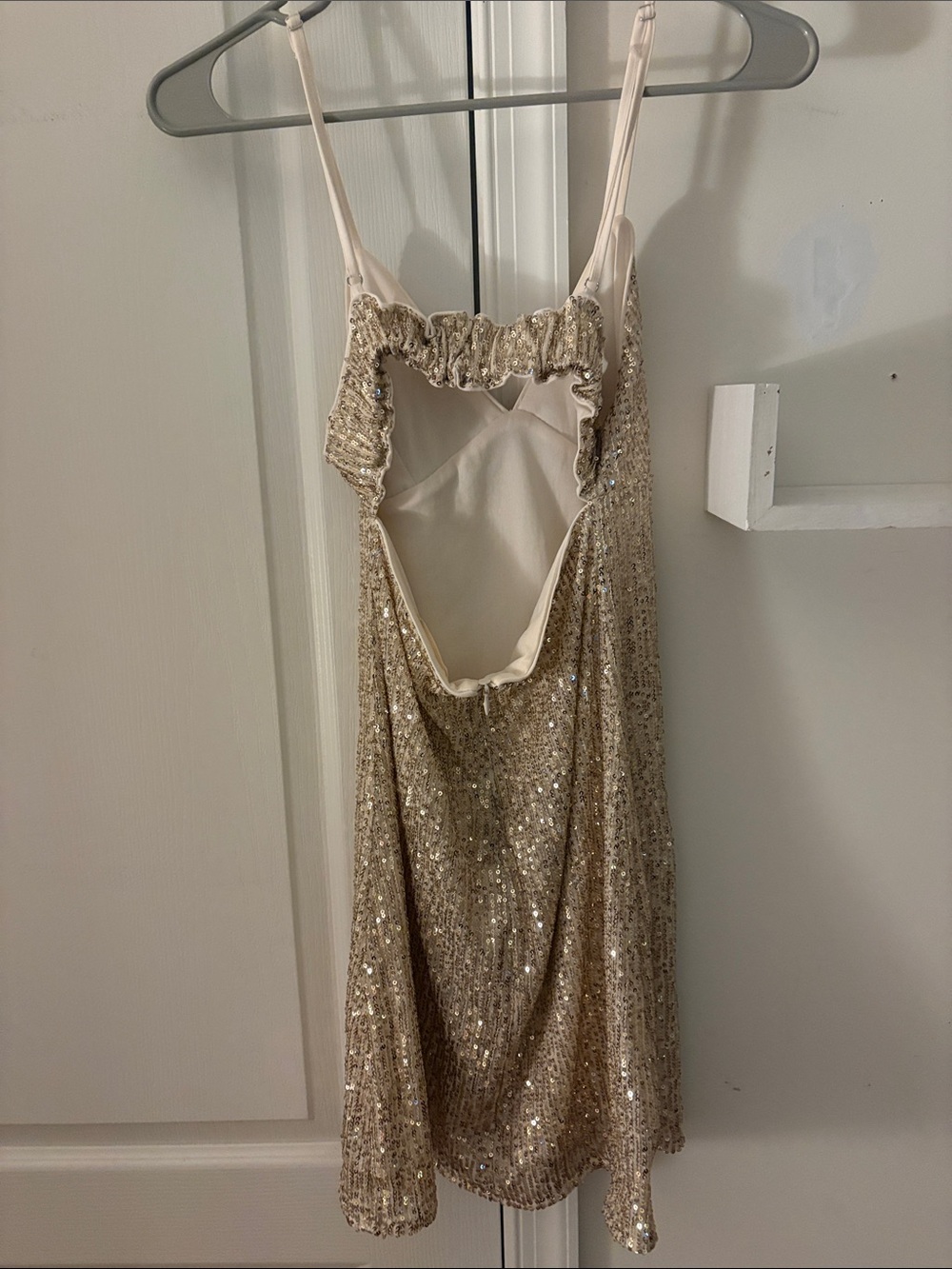 Altard State Gold Sequin Slip Dress with Spaghetti Straps - Picture 2 of 3